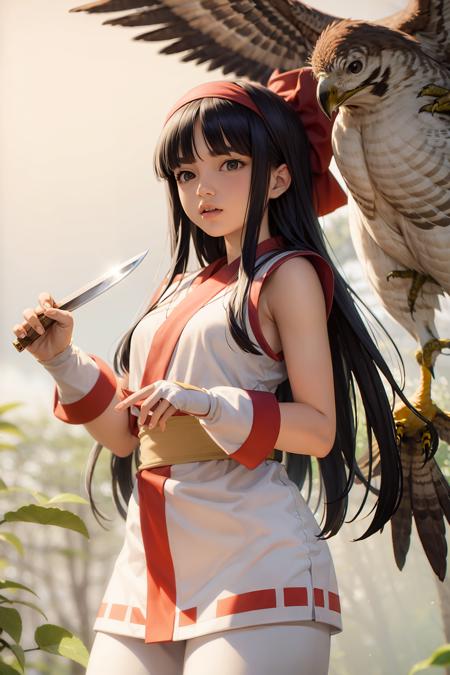 00464-2651988097-masterpiece, best quality,1girl,ainu clothes,holding,holding knife,bird,simple background, (kbxll_0.6).png